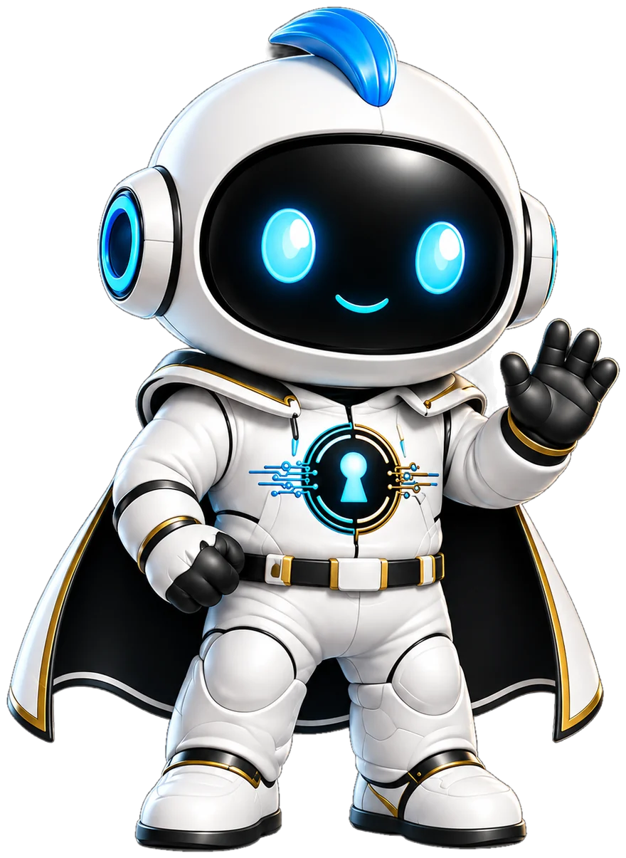 Tec waving, ready to help